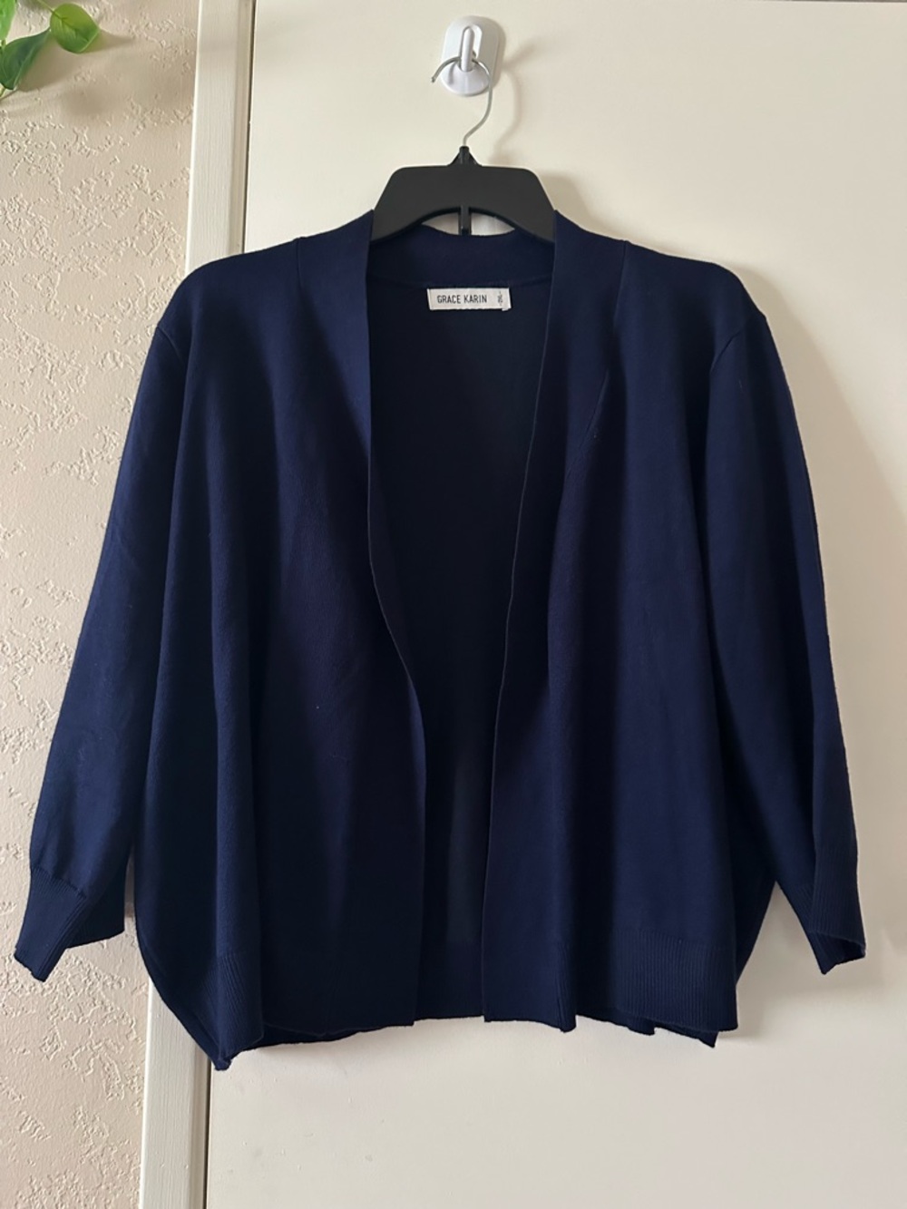 Grace Karin Open-Front Knit Cardigan 2XL Navy Blue